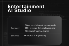 Founding AI Studio for Entertainment Company